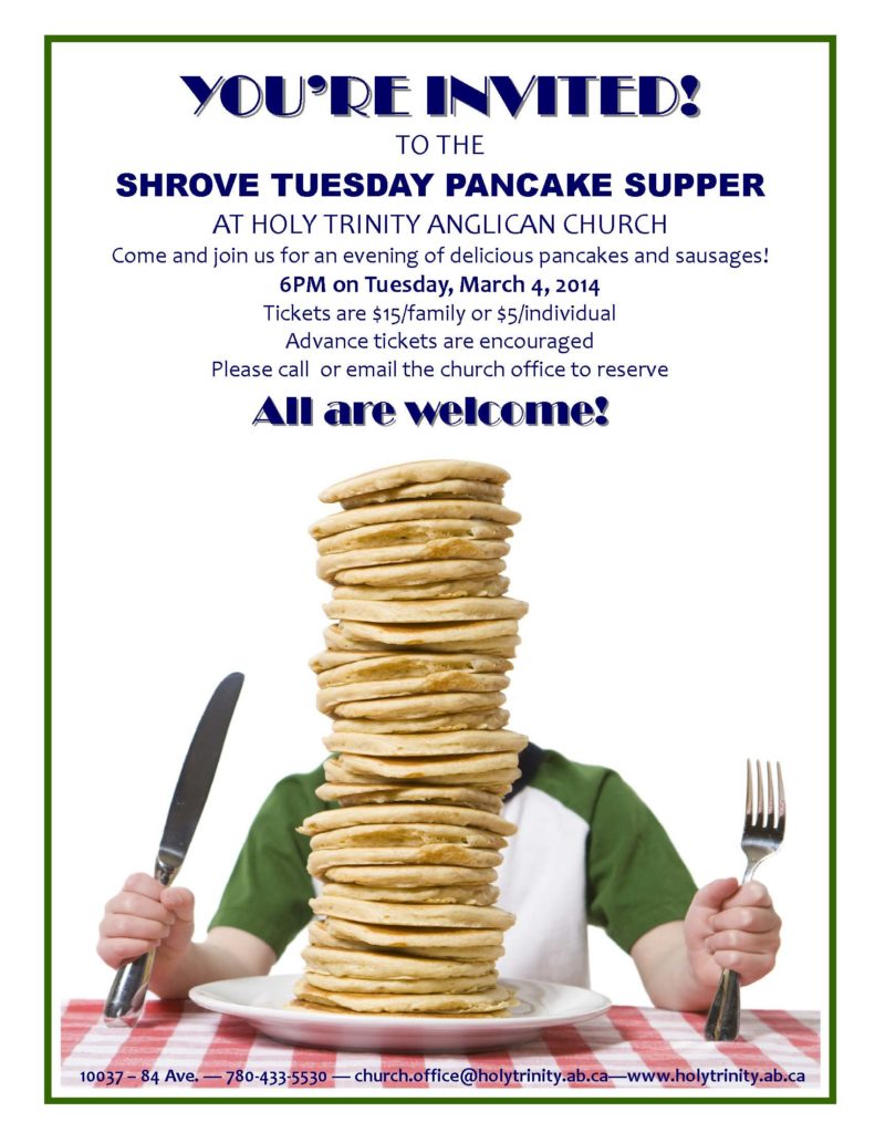 Shrove Tuesday Flyer-Poster 2014